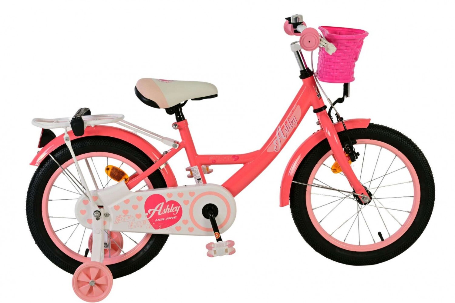 Volare Ashley Kinderfahrrad 16 Zoll Mädchen Rosa/Rot