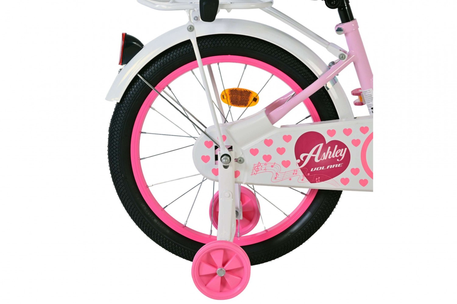 Volare Ashley Kinderfahrrad 18 Zoll Mädchen Weiß Rosa