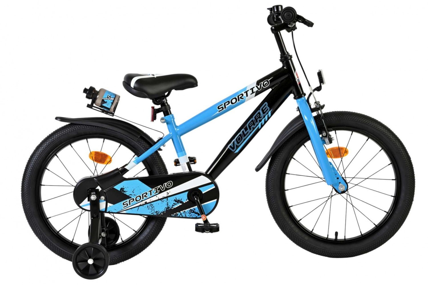 Volare Sportivo Kinderfahrrad 18 Zoll Jungen | Blau Schwarz