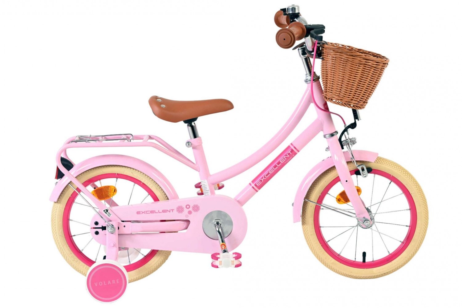 Volare Excellent Kinderfahrrad 14 Zoll Mädchen Rosa