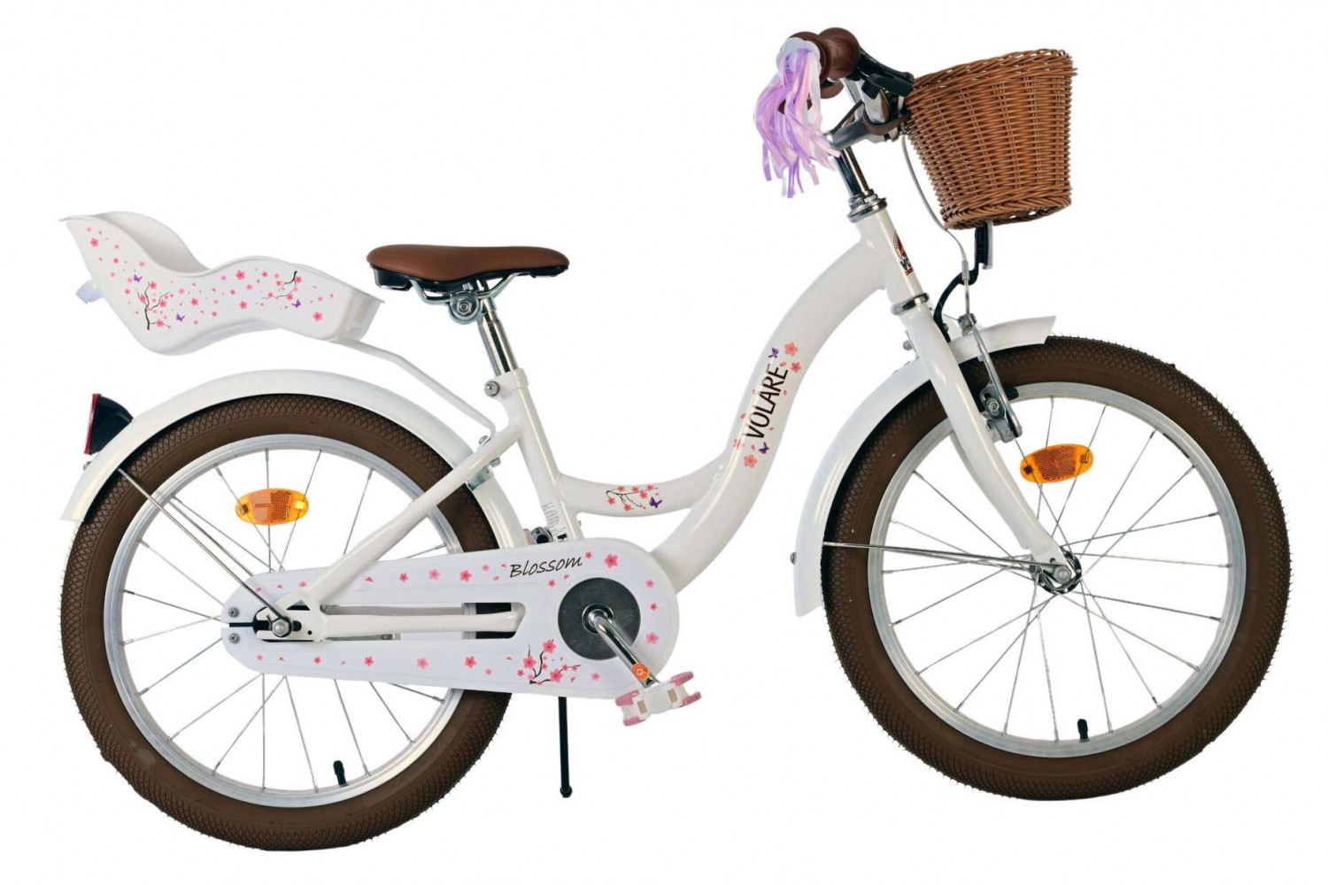 Volare Blossom Kinderfahrrad Mädchen 18 Zoll Weiß