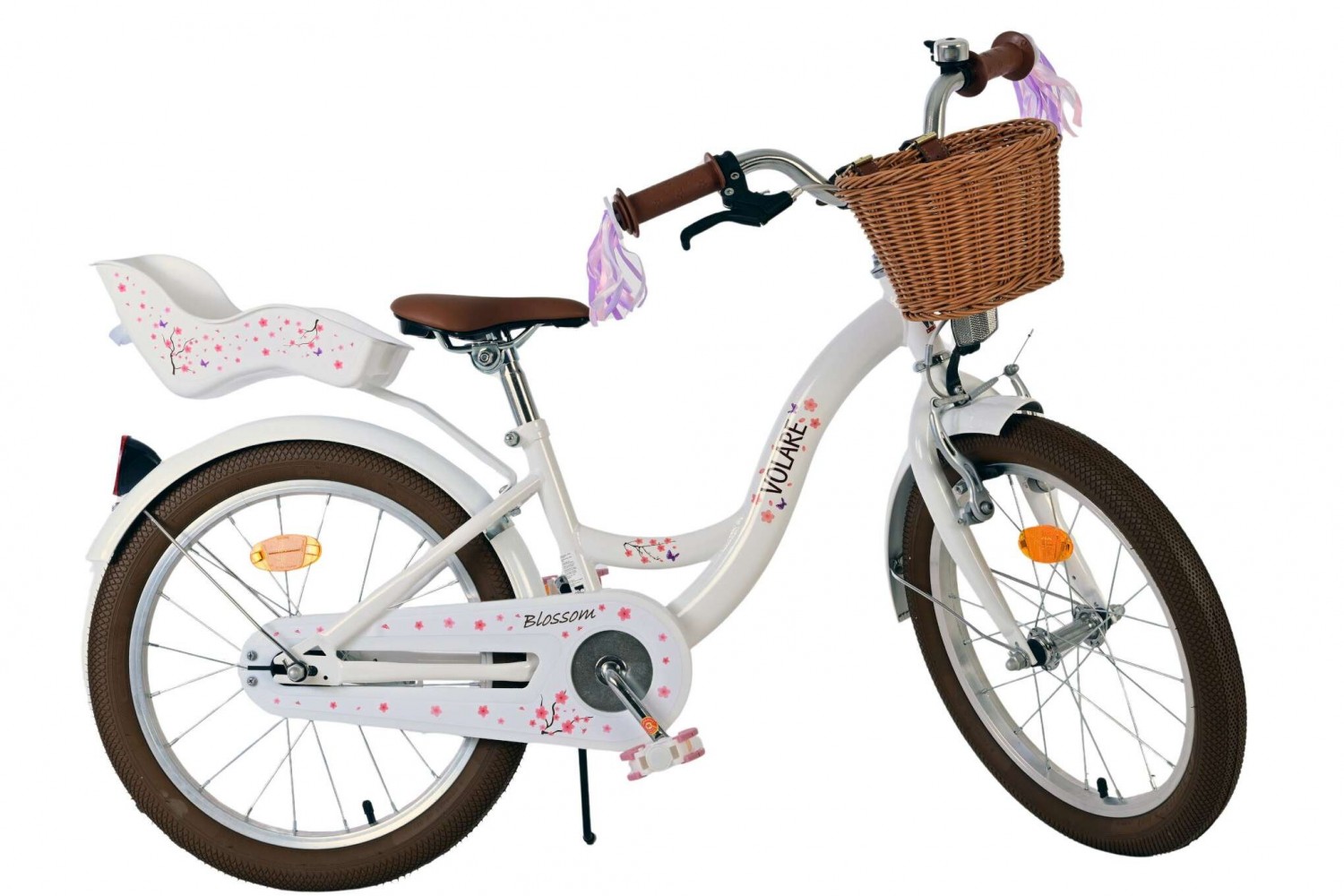 Volare Blossom Kinderfahrrad Mädchen 18 Zoll Weiß