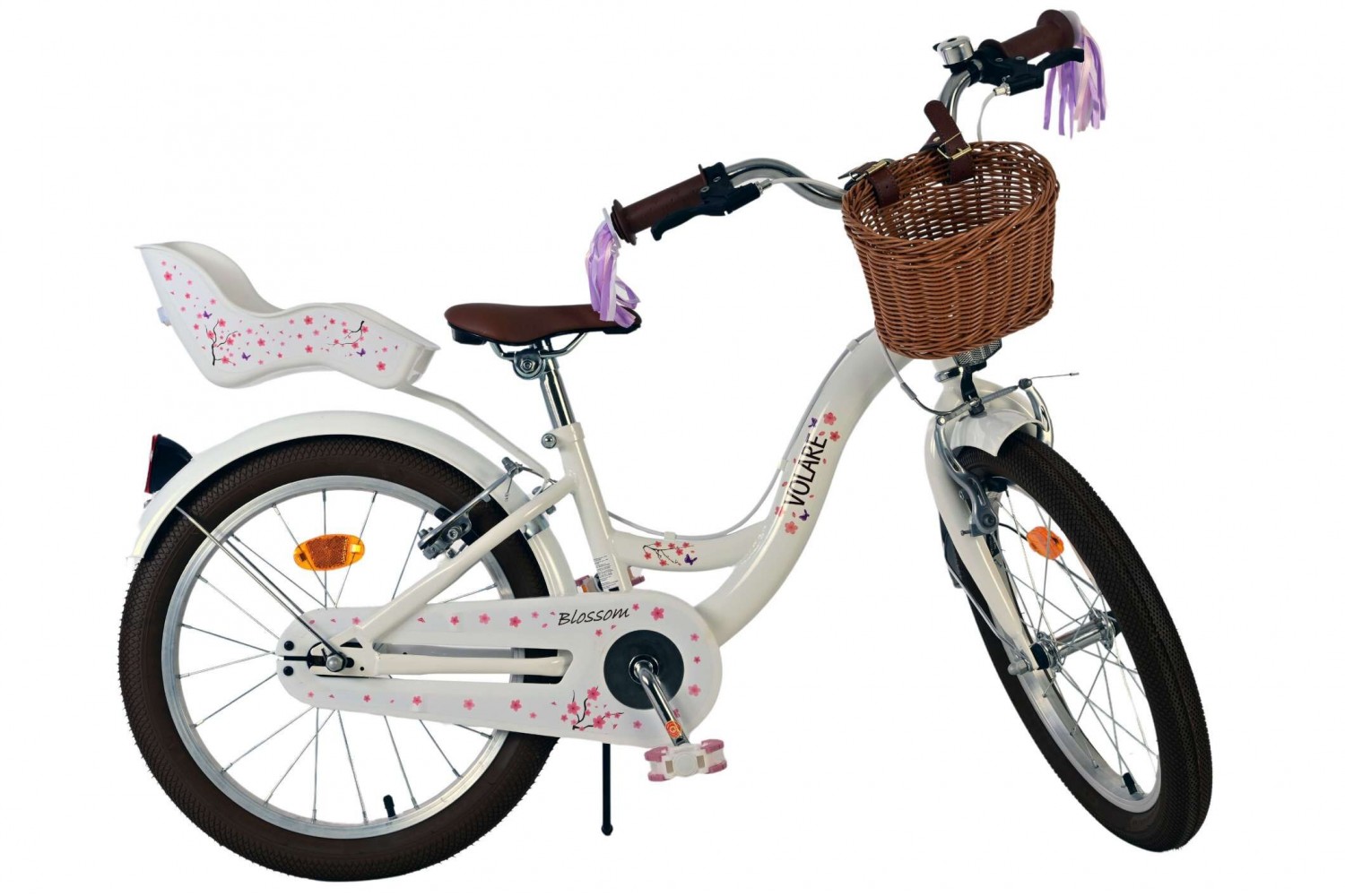 Volare Blossom Kinderfahrrad Mädchen 18 Zoll Weiß | Zwei Handbremsen
