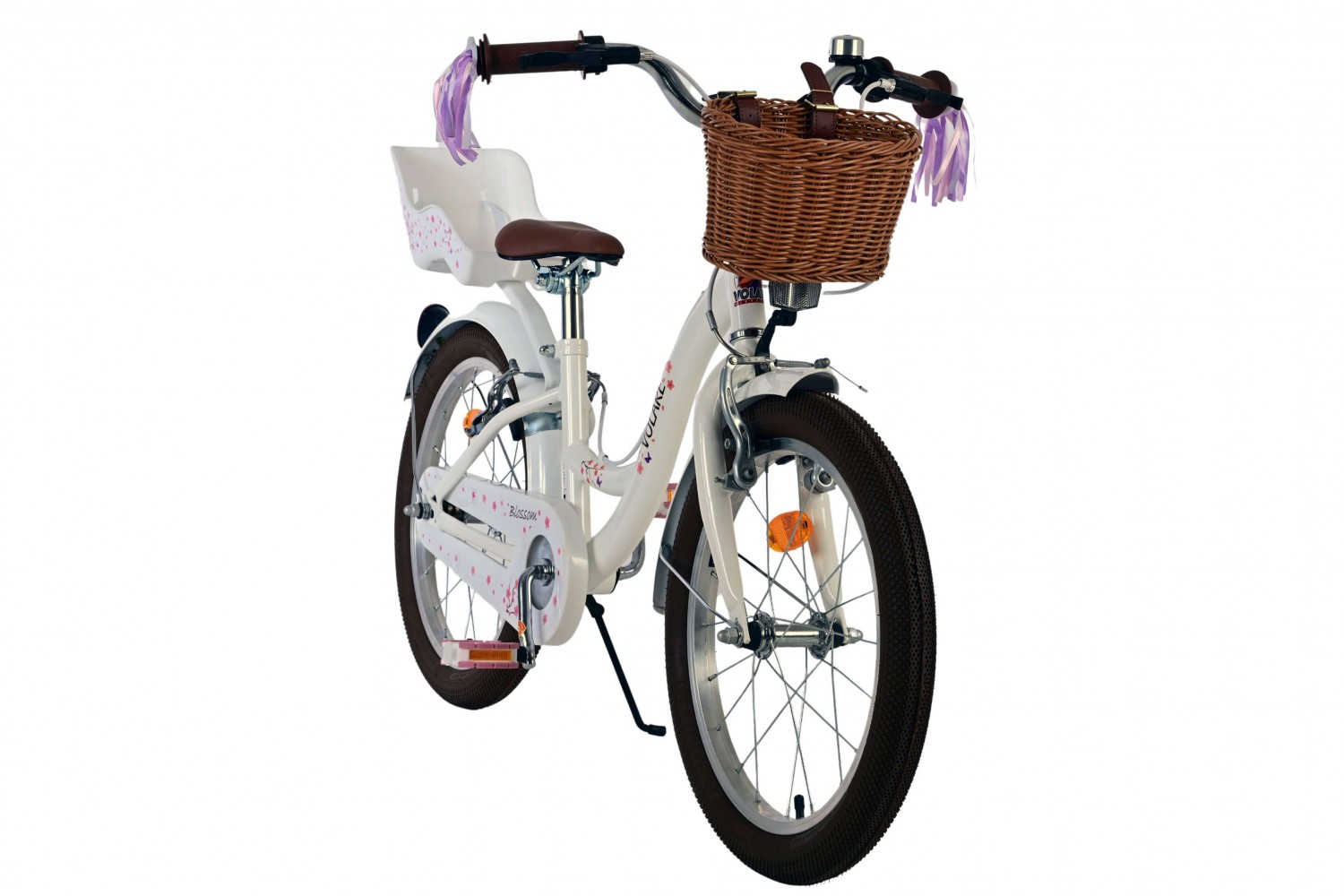 Volare Blossom Kinderfahrrad Mädchen 18 Zoll Weiß | Zwei Handbremsen