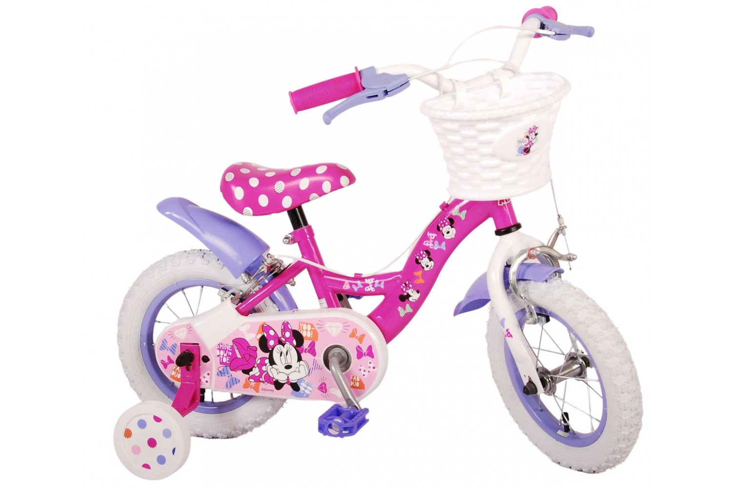 Disney Minnie Cutest Ever! Mädchenfahrrad 12 Zoll Rosa | 2 Handbremsen