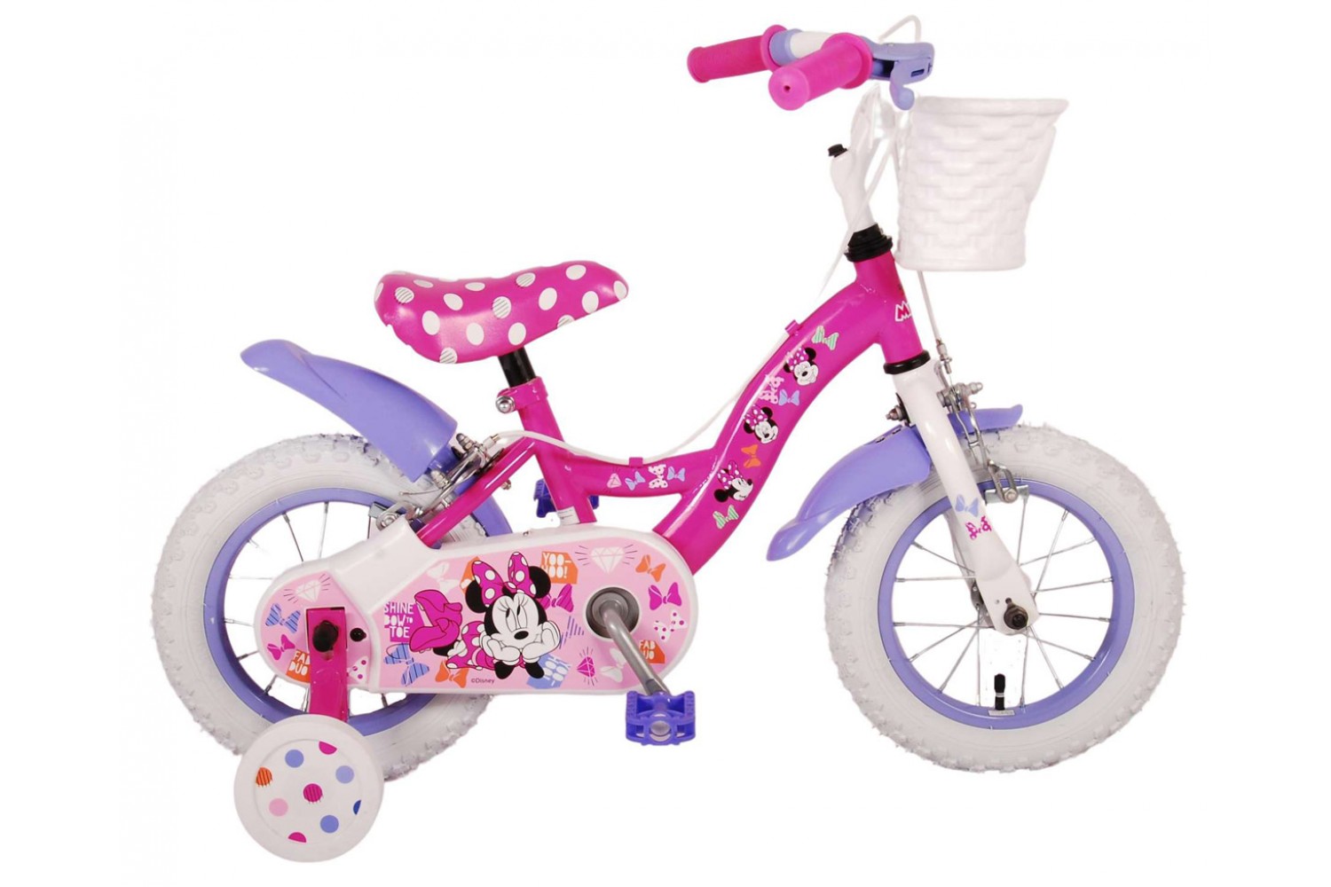 Disney Minnie Cutest Ever! Mädchenfahrrad 12 Zoll Rosa | 2 Handbremsen