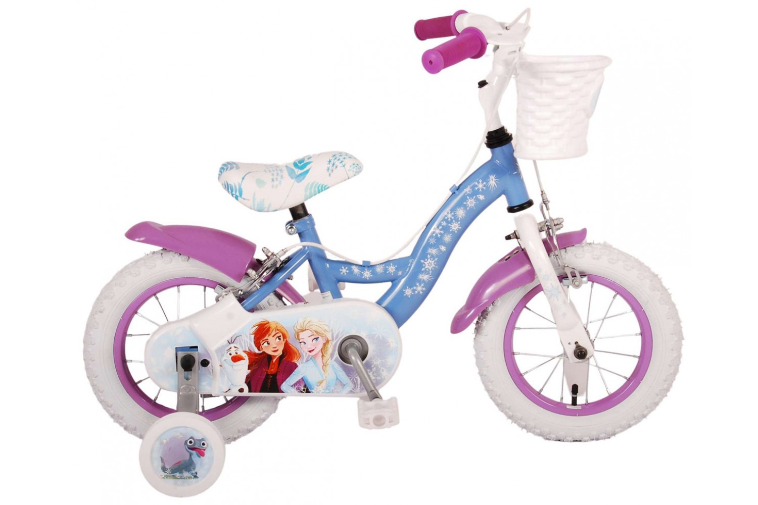 Disney Frozen 2 Mädchenfahrrad 12 Zoll Blau/Lila | 2 Handbremsen