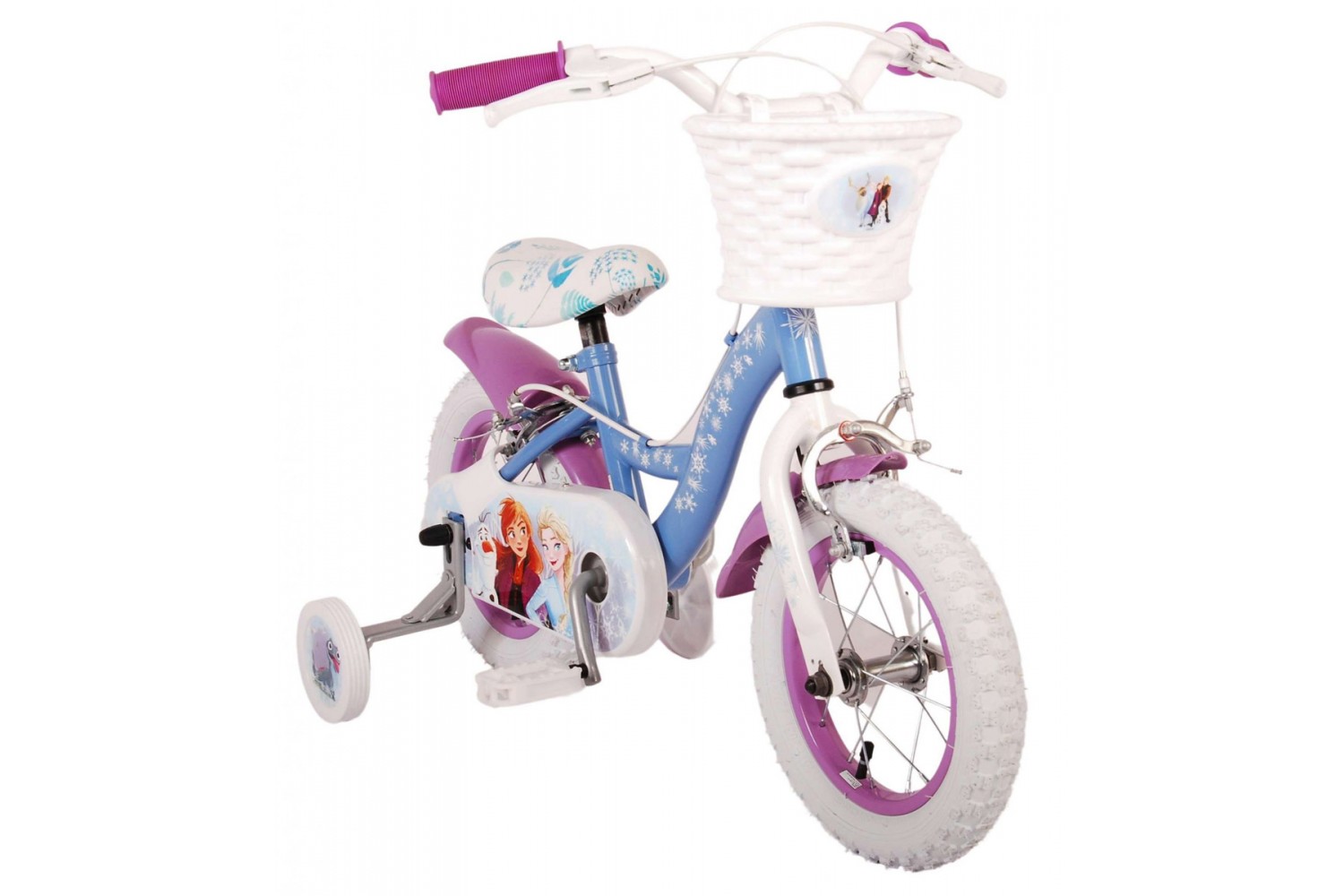 Disney Frozen 2 Mädchenfahrrad 12 Zoll Blau/Lila | 2 Handbremsen