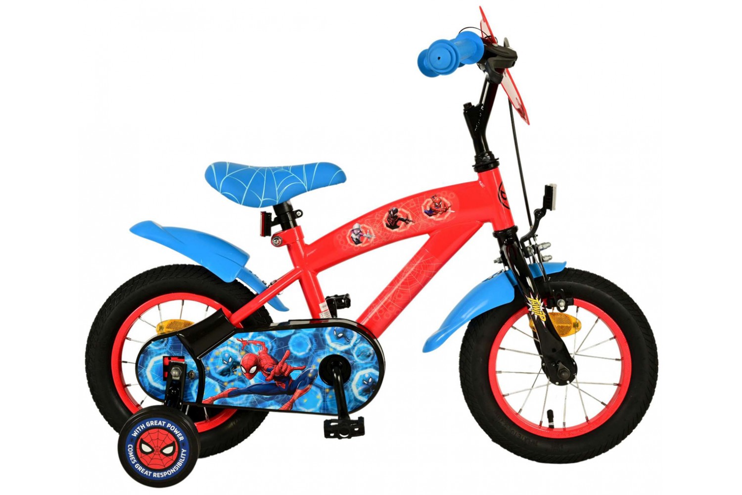 Spider-Man Jungenfahrrad 12 Zoll Blau/Rot