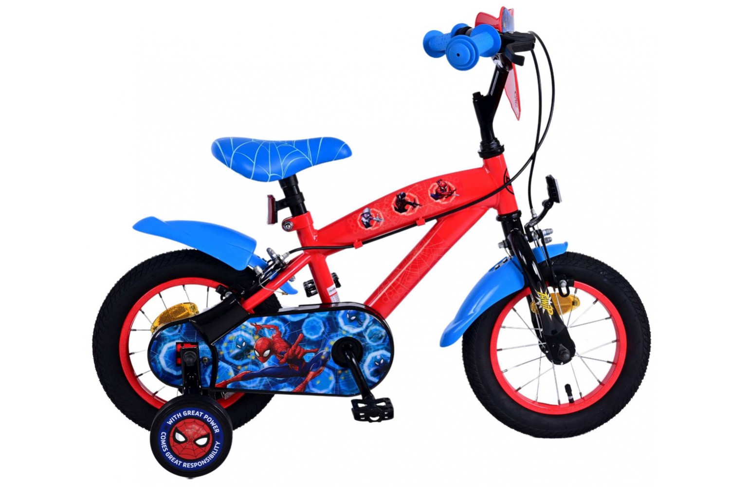 Ultimate Spider-Man Jungenfahrrad 12 Zoll Blau/Rot | 2 Handbremsen