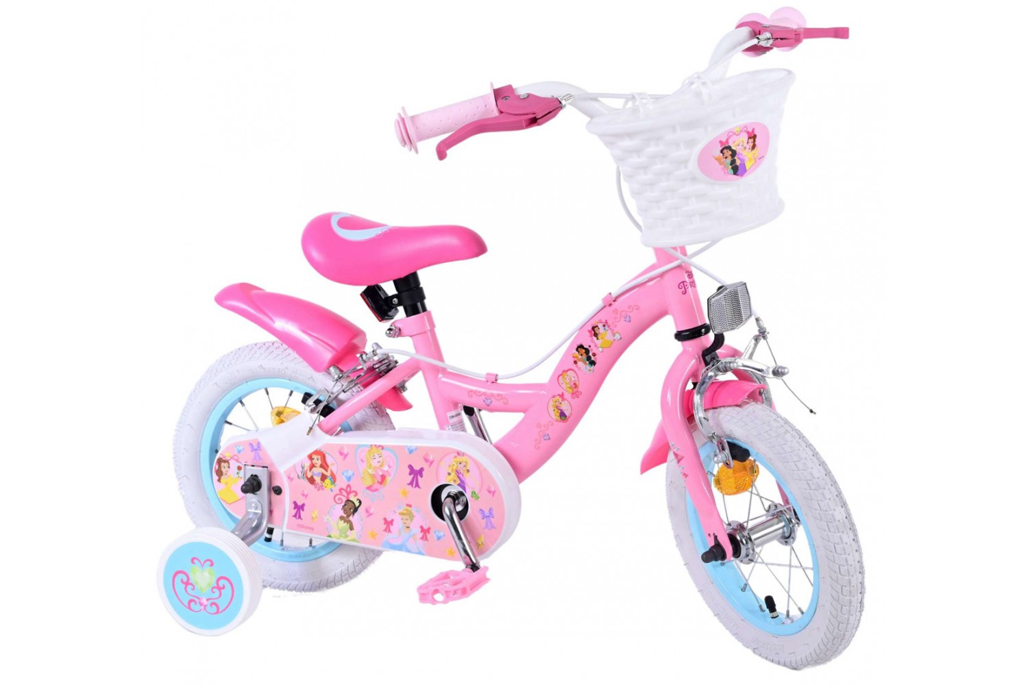 Disney Princess Mädchenfahrrad 12 Zoll Rosa | 2 Handbremsen