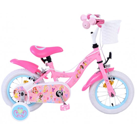 Disney Princess Mädchenfahrrad 12 Zoll Rosa | 2 Handbremsen (keine Rücktrittbremse)