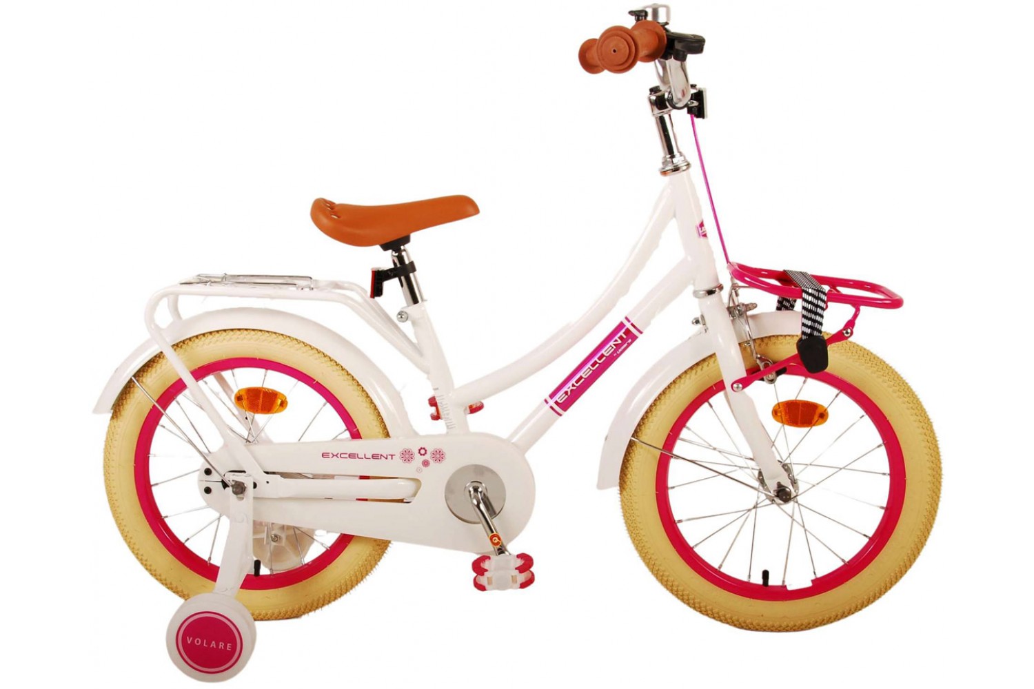 Volare Excellent Kinderfahrrad 16 Zoll Mädchen Weiß