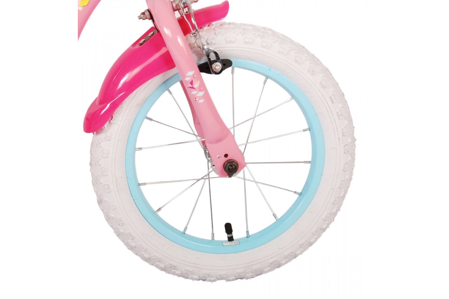 Disney Princess Mädchenfahrrad 14 Zoll Rosa | 2 Handbremsen