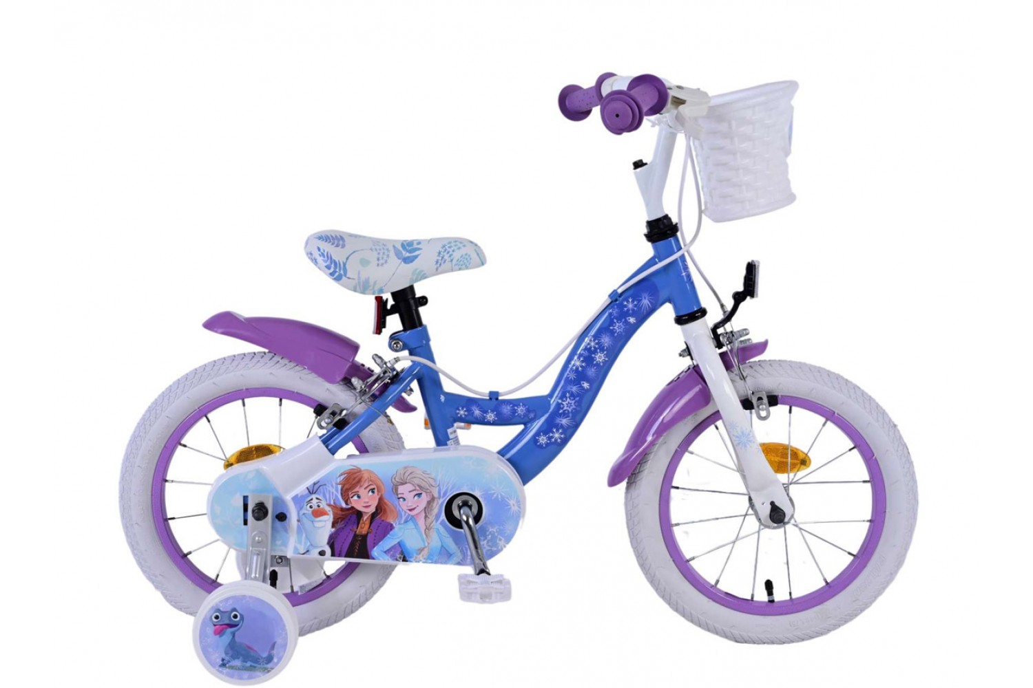 Disney Frozen 2 Mädchenfahrrad 14 Zoll Blau/Lila | 2 Handbremsen