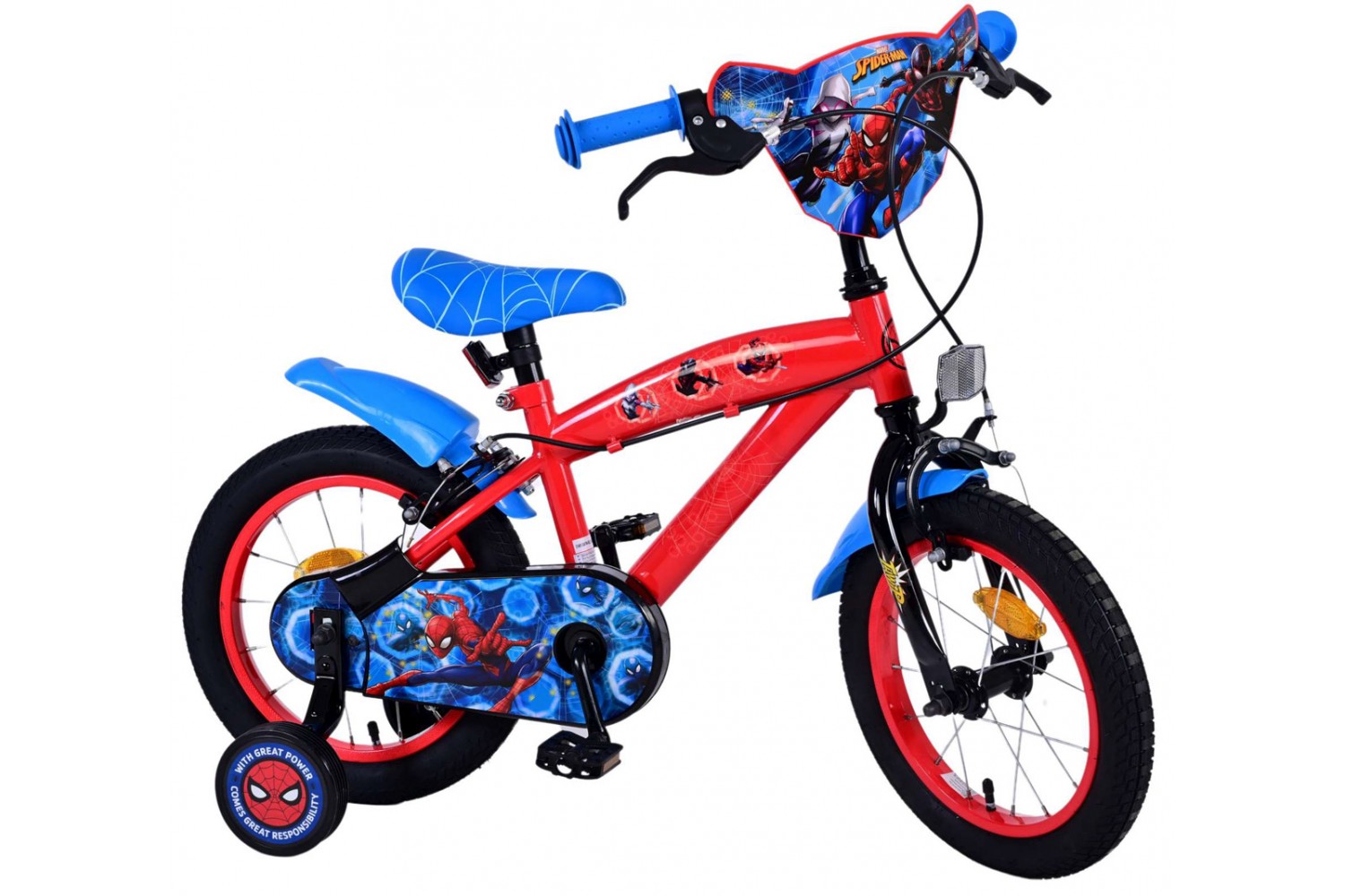 Ultimate Spider-Man Jungenfahrrad 14 Zoll Blau/Rot | 2 Handbremsen