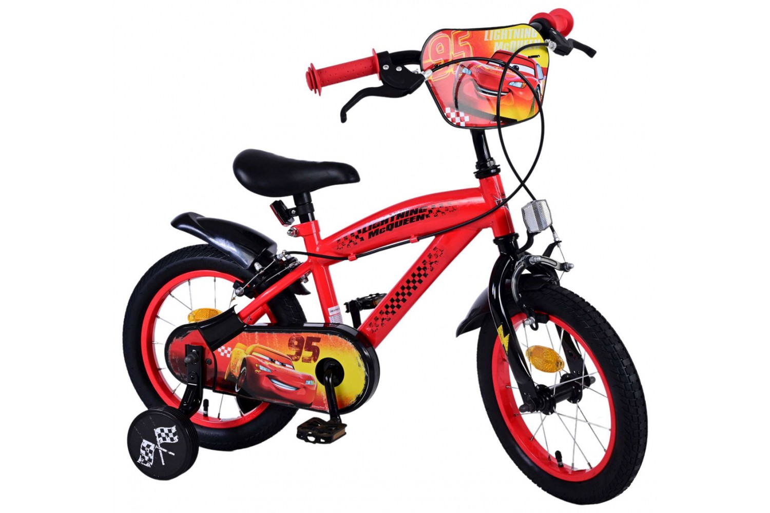 Disney Cars Jungenfahrrad 14 Zoll Rot | 2 Handbremsen