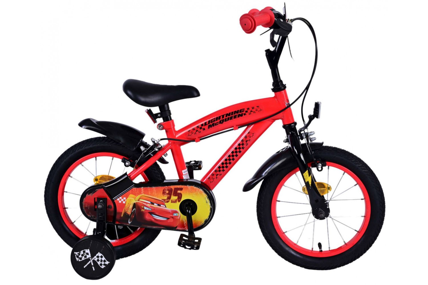 Disney Cars Jungenfahrrad 14 Zoll Rot | 2 Handbremsen