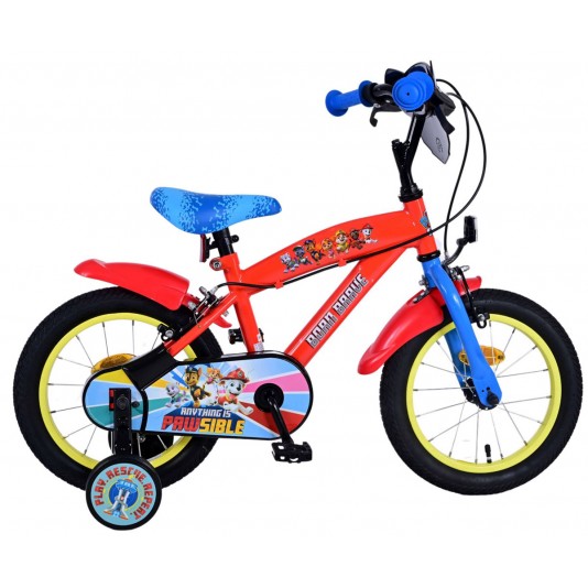 Paw Patrol Jungenfahrrad 14 Zoll | 2 Handbremsen (keine Rücktrittbremse)