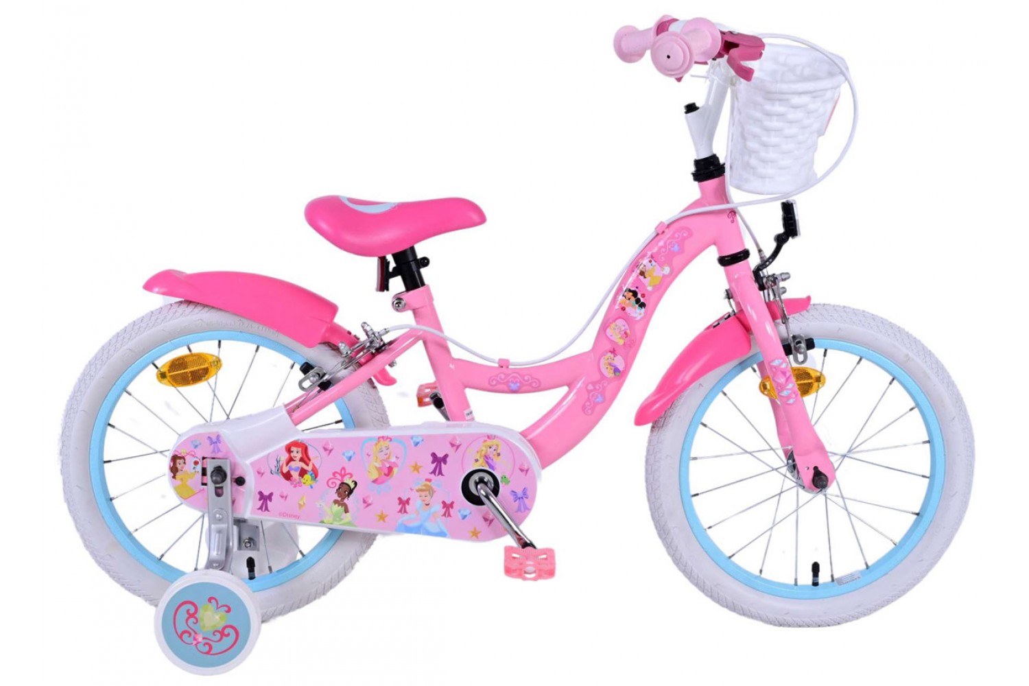 Disney Princess Mädchenfahrrad 16 Zoll Rosa | 2 Handbremsen