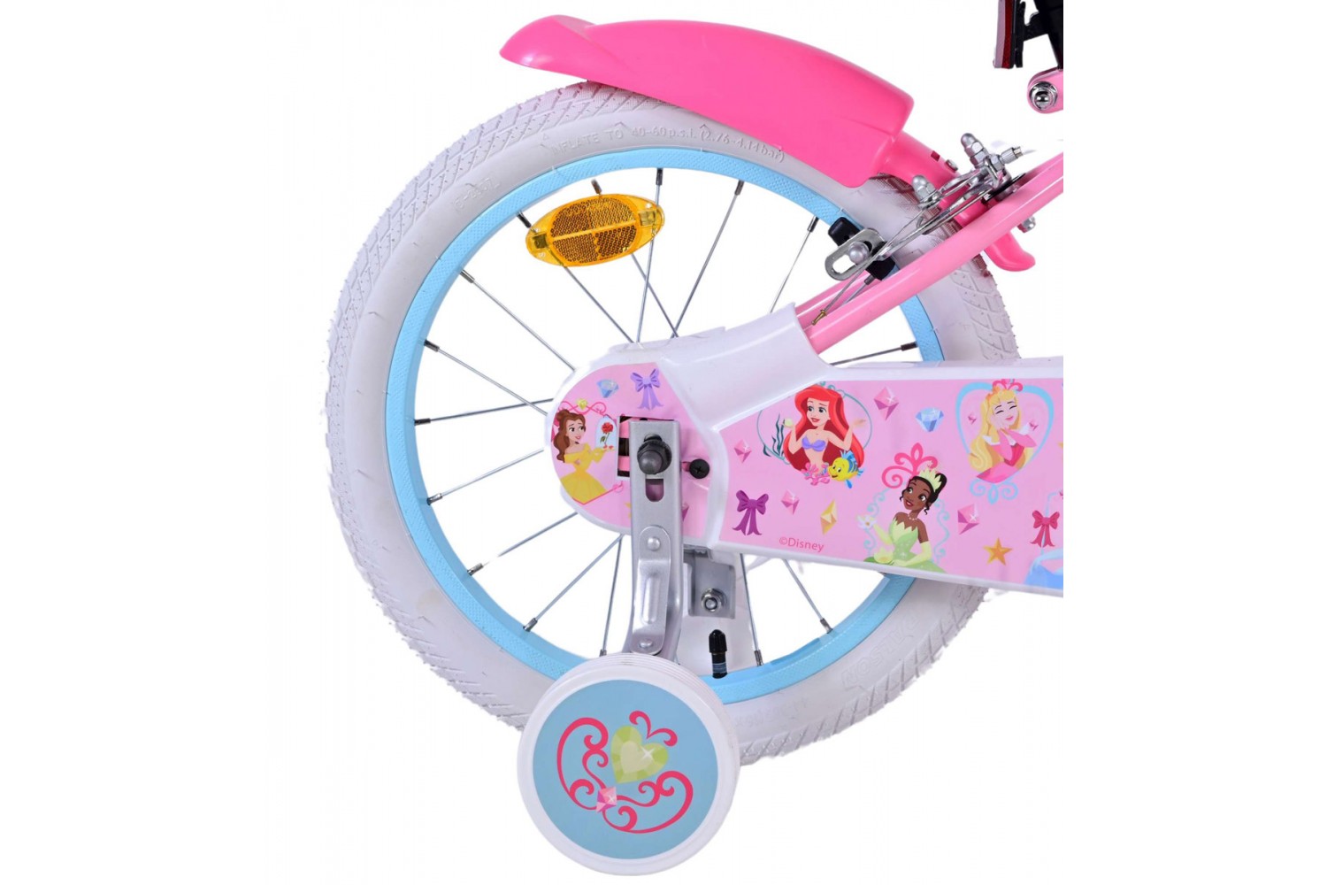 Disney Princess Mädchenfahrrad 16 Zoll Rosa | 2 Handbremsen