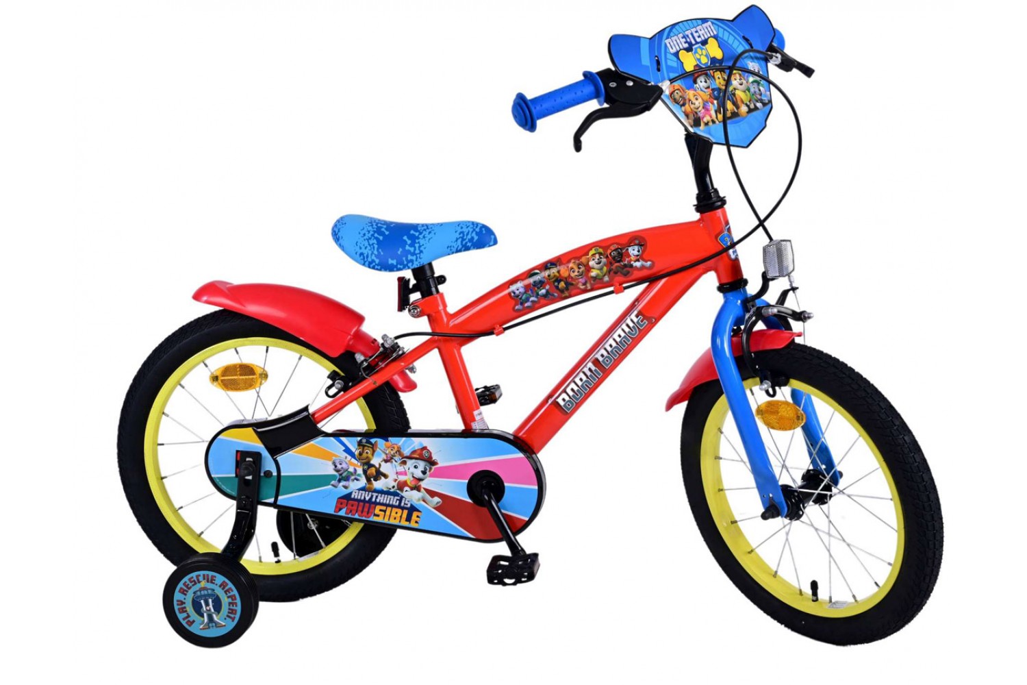 Paw Patrol Jungenfahrrad 16 Zoll Rot | 2 Handbremsen