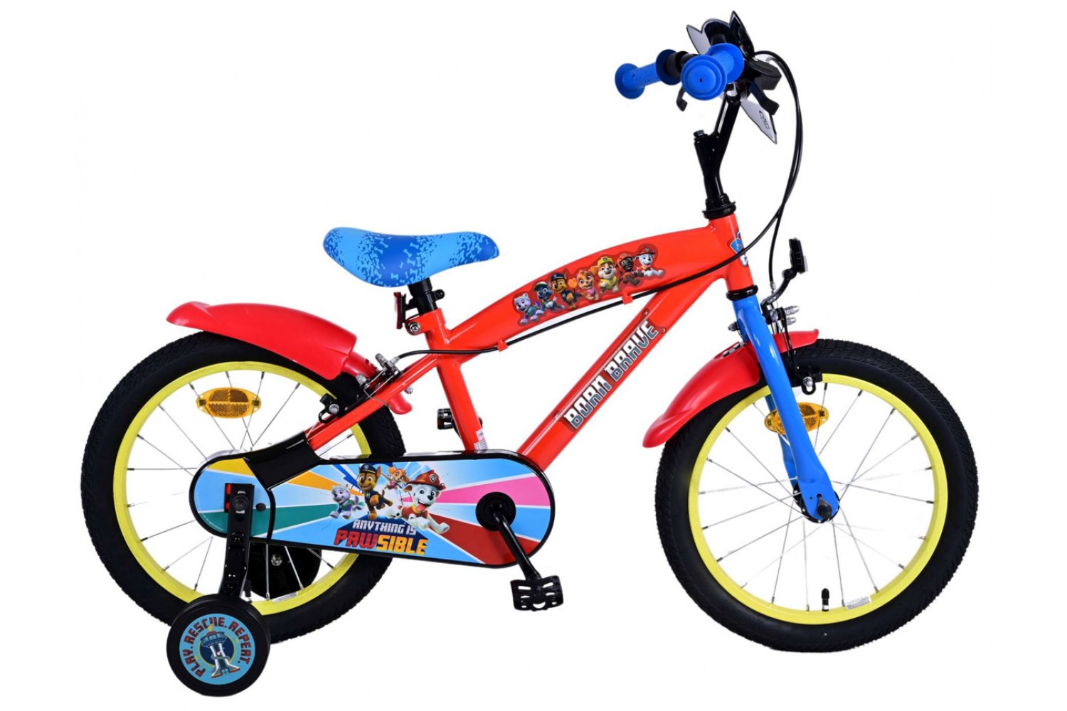 Paw Patrol Jungenfahrrad 16 Zoll Rot | 2 Handbremsen