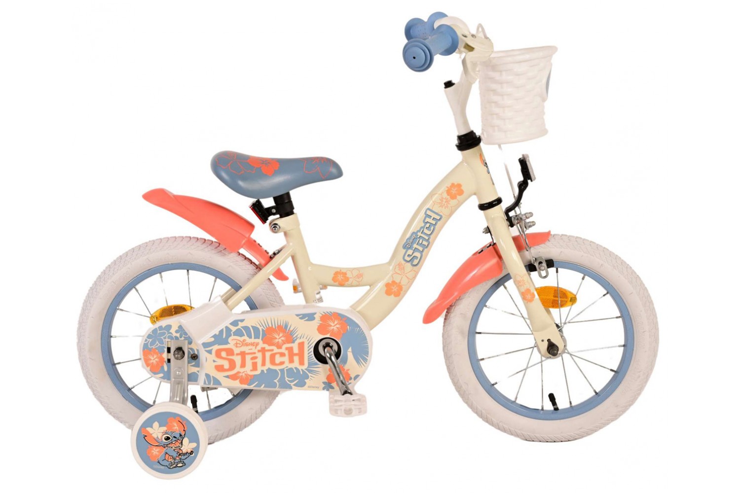 Disney Stitch Mädchenfahrrad 14 Zoll Koralle Blau