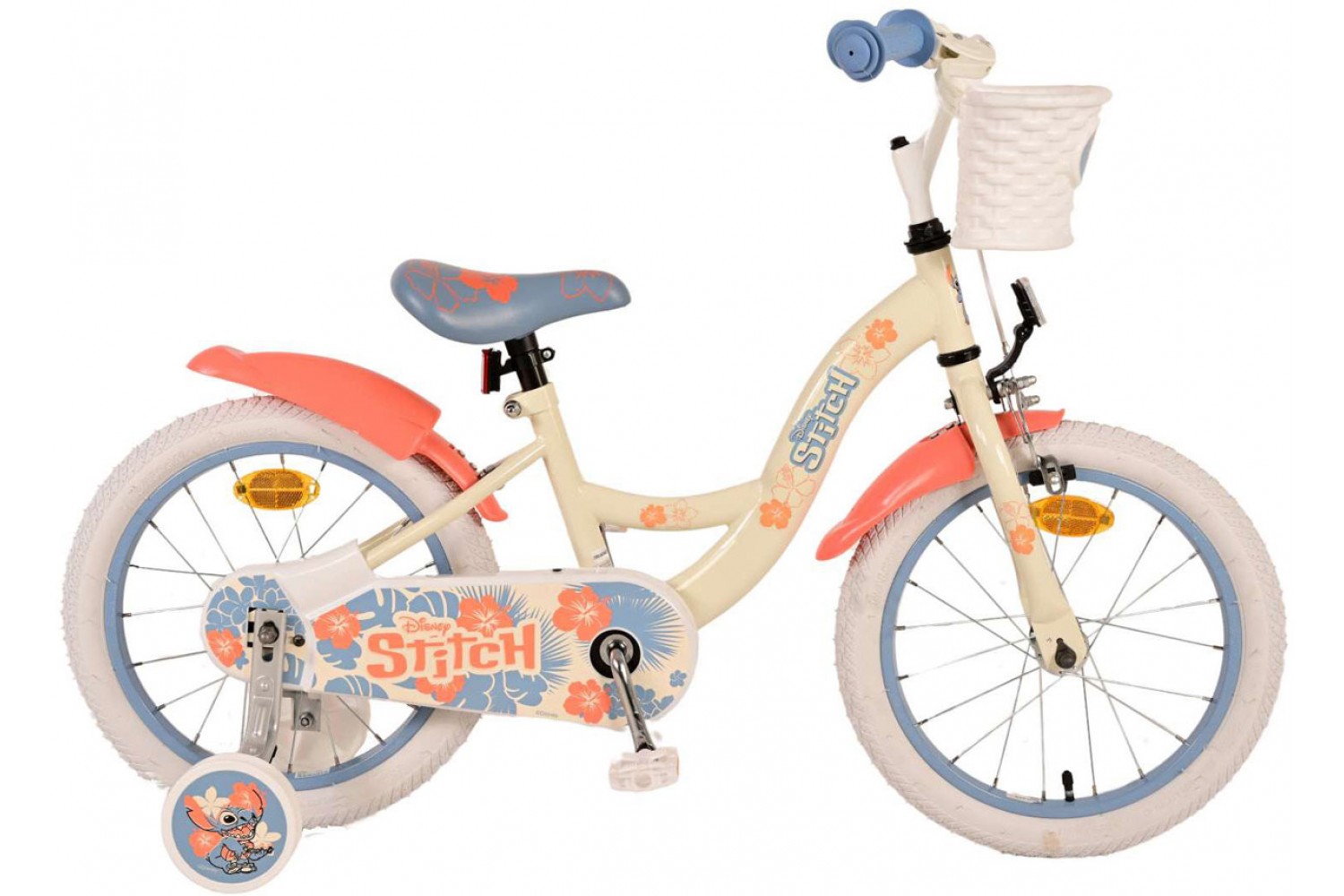 Disney Stitch Mädchenfahrrad 16 Zoll Koralle Blau