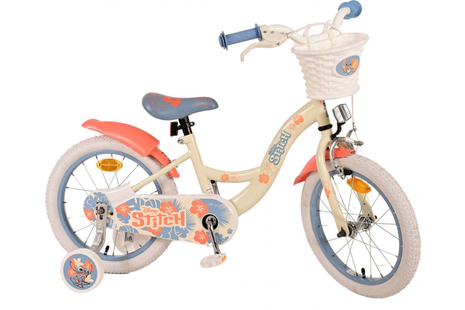 Disney Stitch Mädchenfahrrad 16 Zoll Koralle Blau